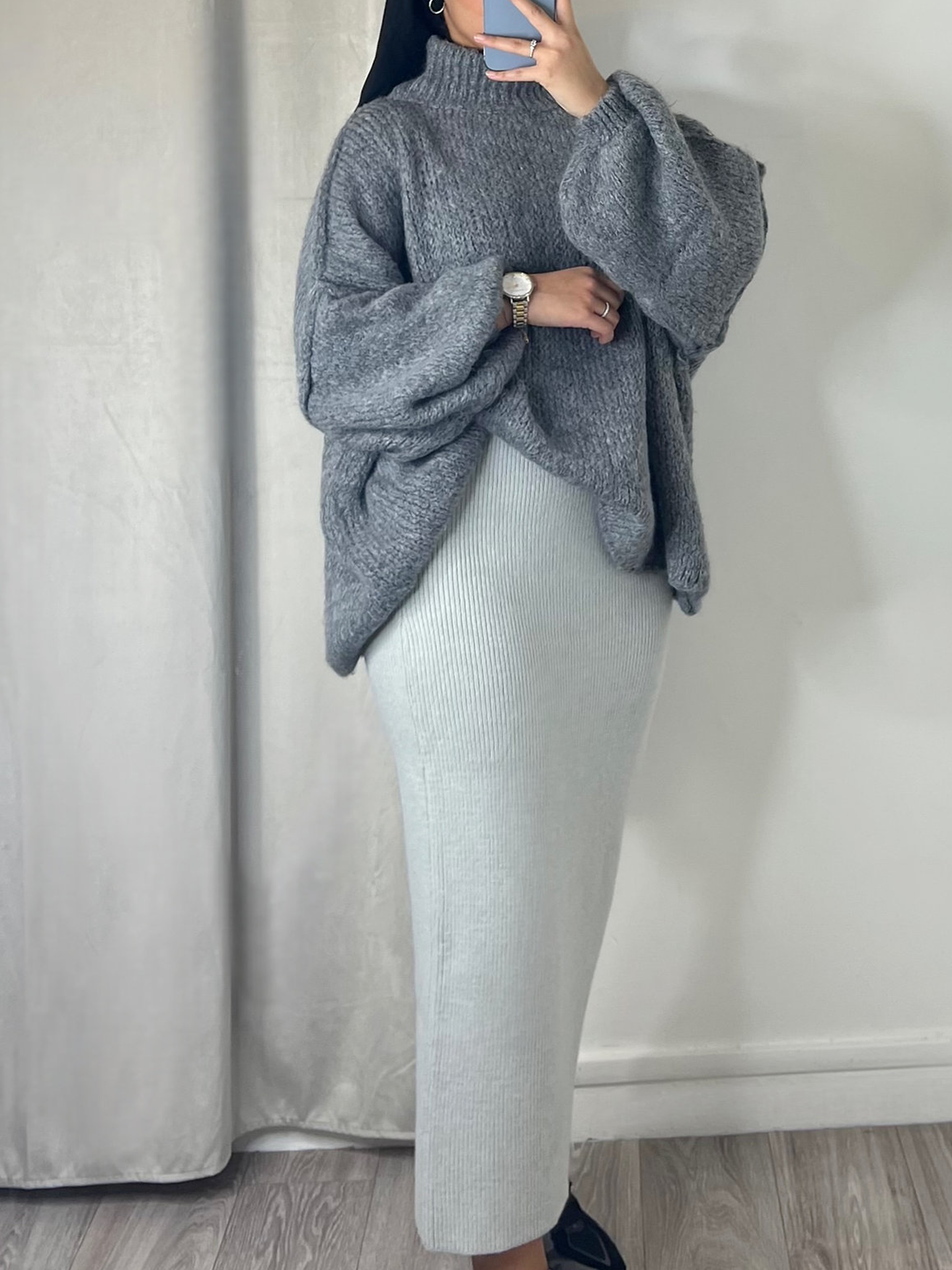 Oversized sweater - Dark grey - Hijab Boutique