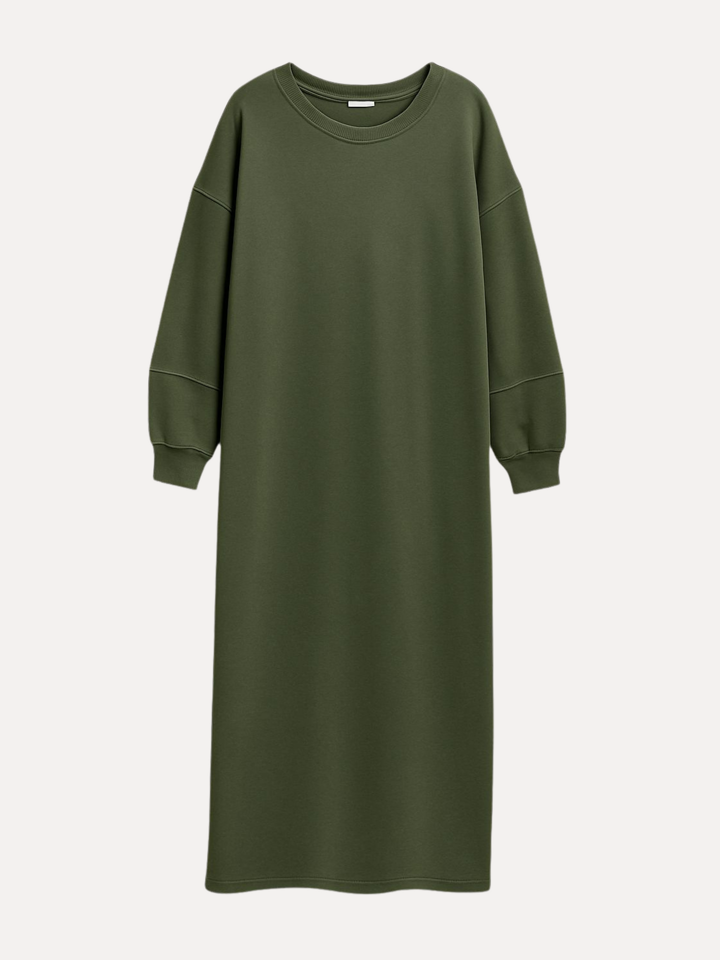 Langer Pullover mit Rippstruktur - elfenbein