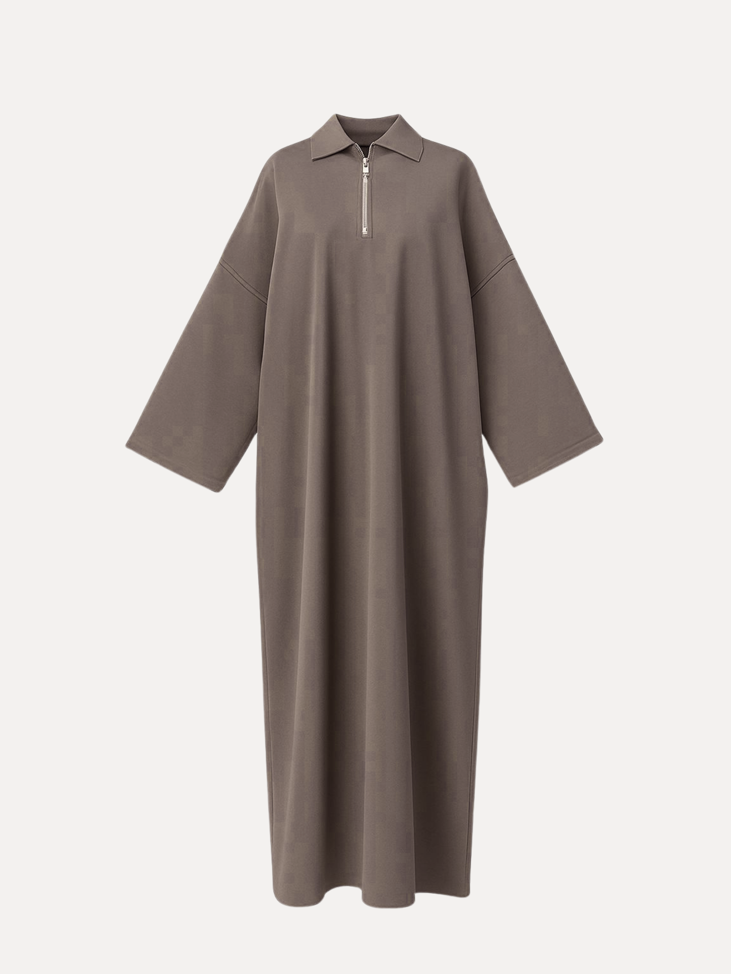 Langer Pullover mit Rippstruktur - elfenbein