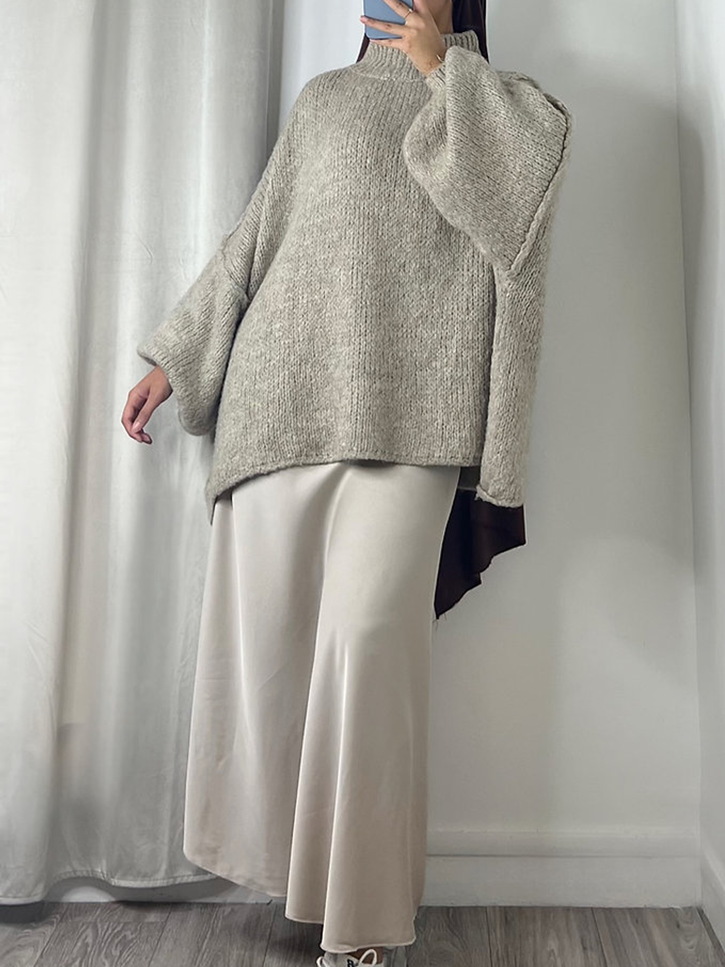 Oversized sweater - Taupe - Hijab Boutique