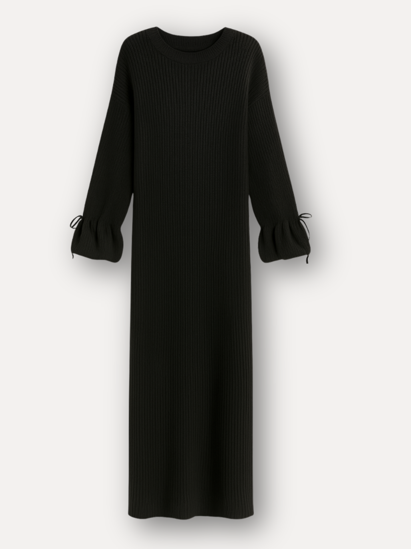 Langer Pullover mit Rippstruktur - elfenbein
