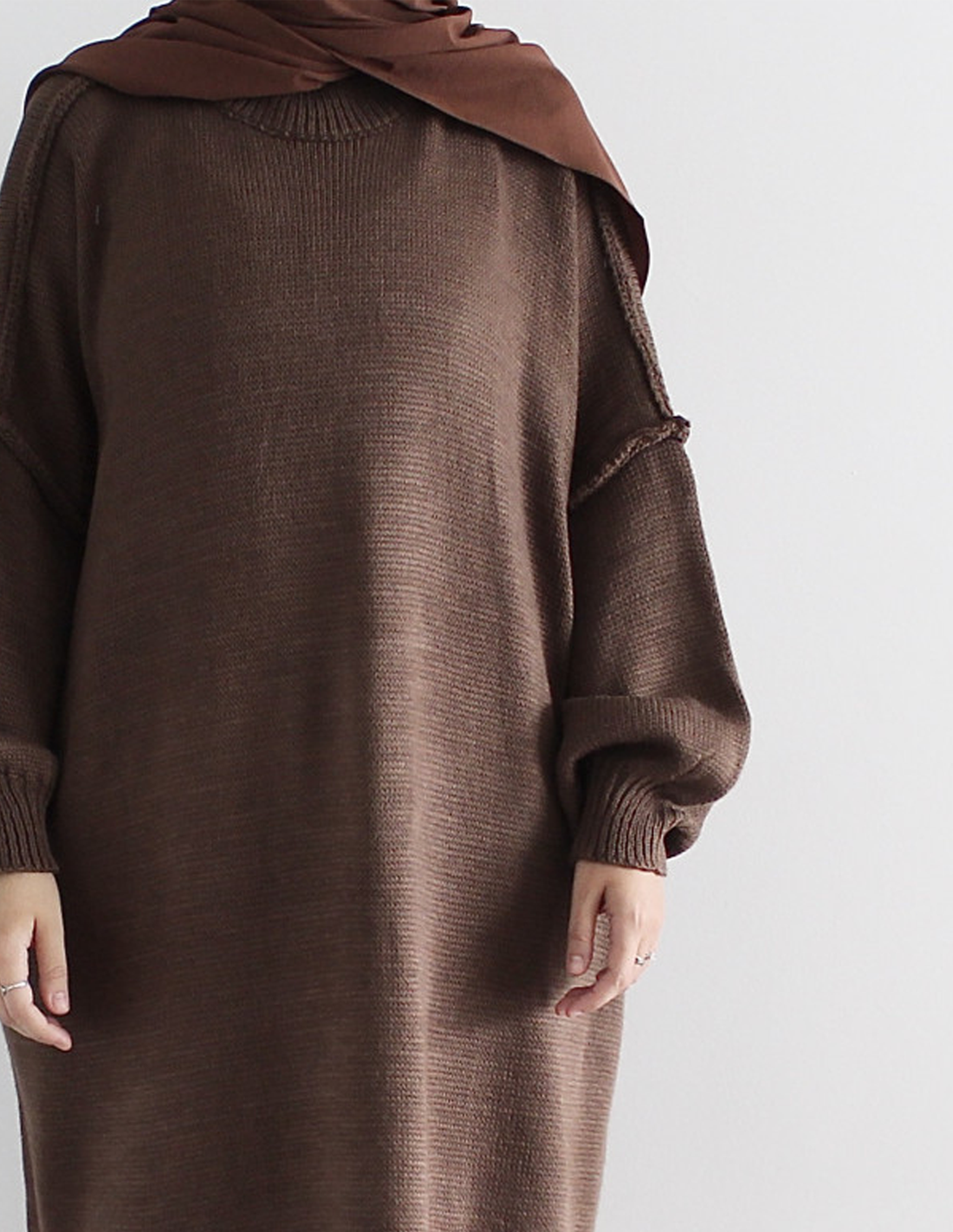 Oversized sweater - Brown - Hijab Boutique