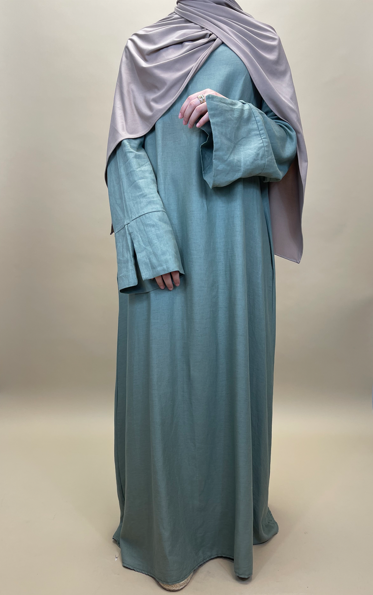 Linnen Abaya - Army green - Hijab Boutique