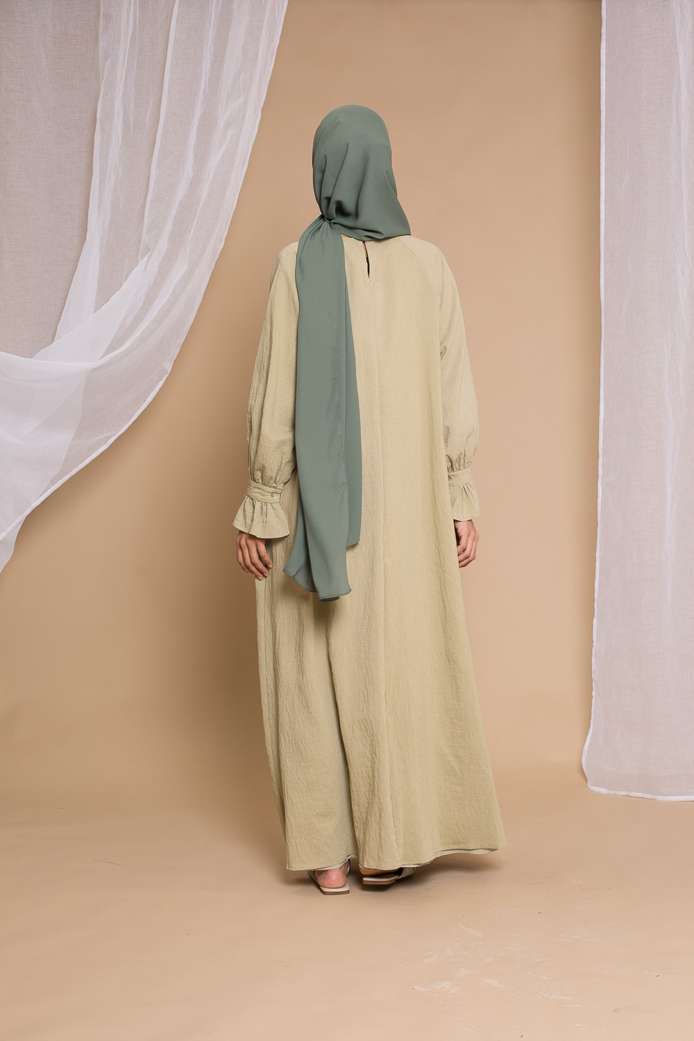 Cute sleeve dress- Pistachio - Hijab Boutique