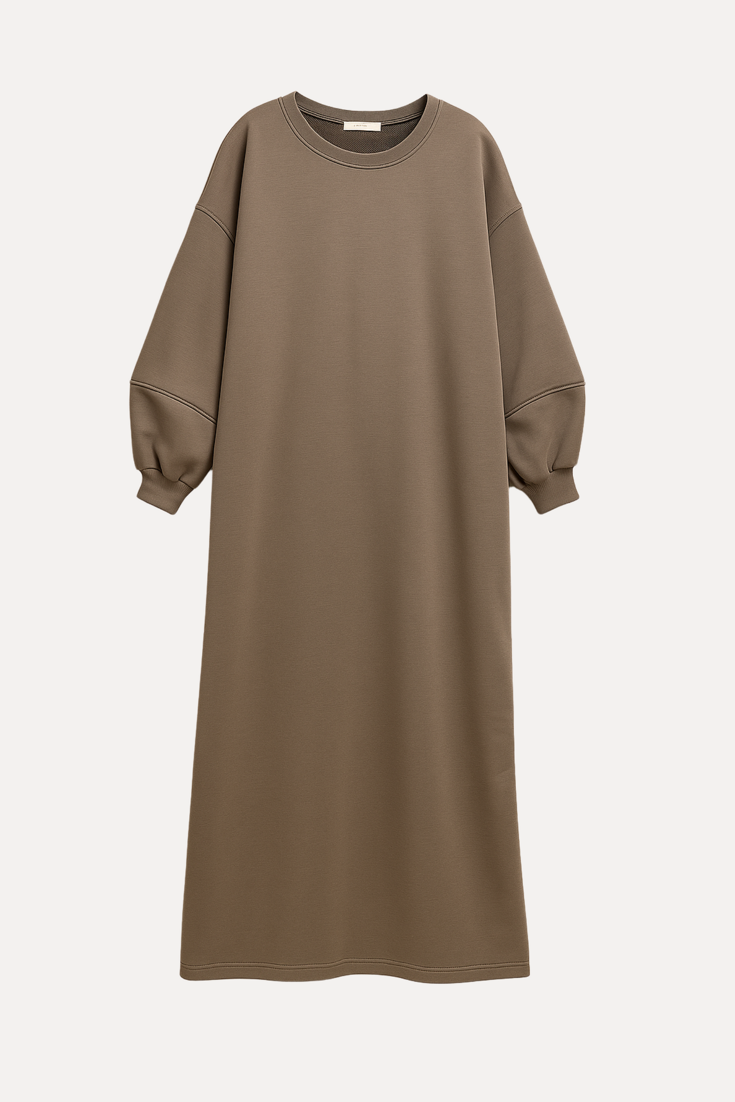 Langer Pullover mit Rippstruktur - elfenbein