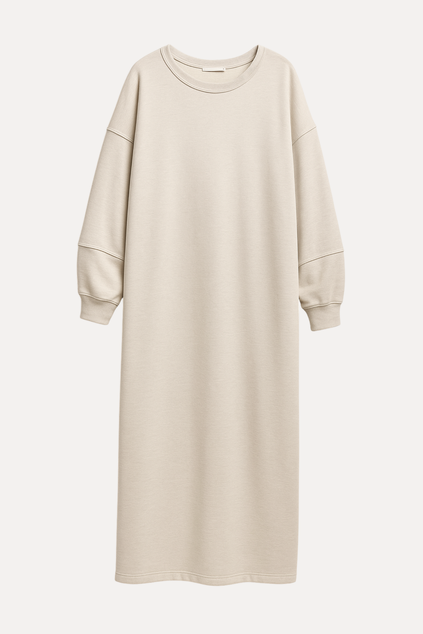 Langer Pullover mit Rippstruktur - elfenbein