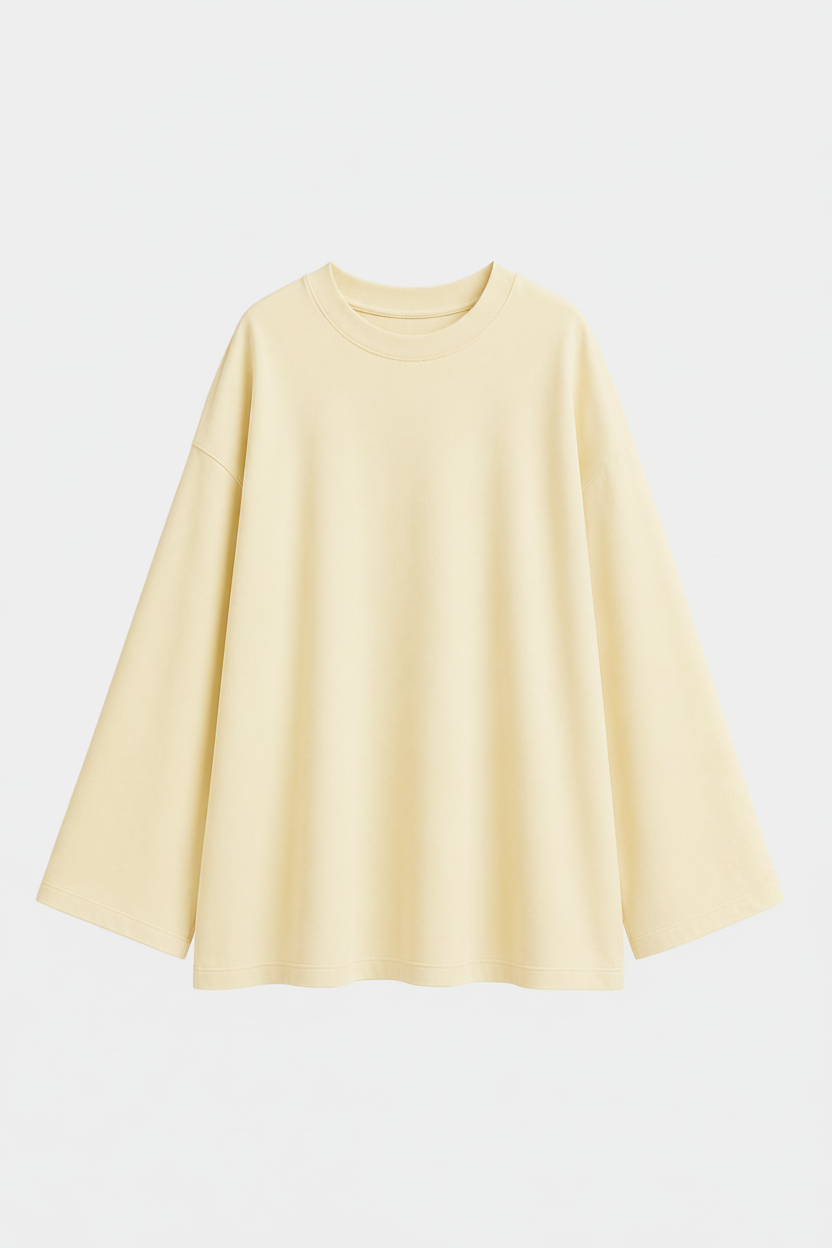 Oversized Cotton Top - Geel