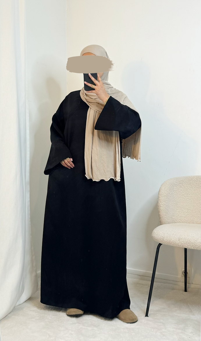 Sweaterdress wide sleeves - Black - Hijab Boutique