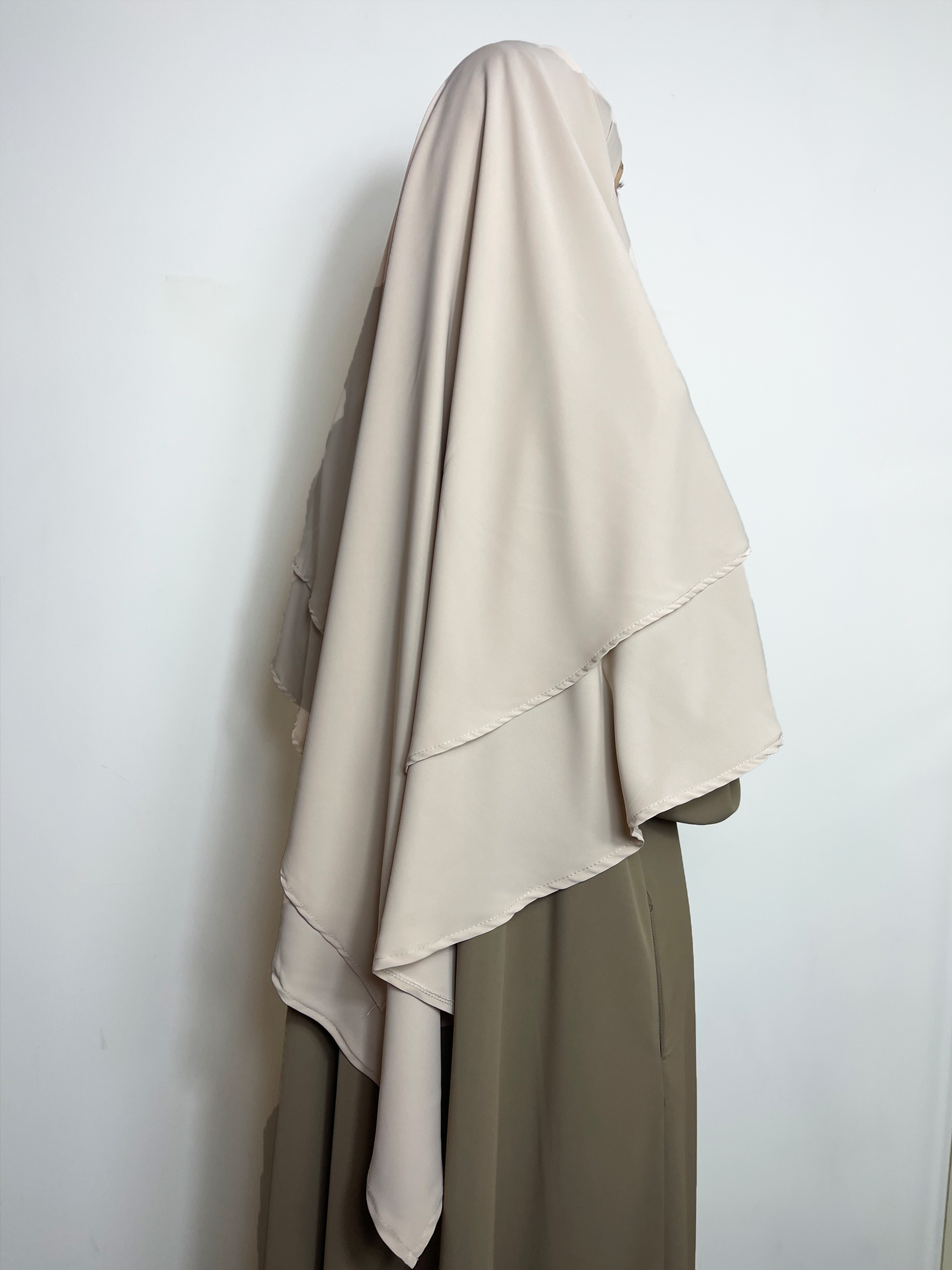 Tie back khimar -  Beige - Hijab Boutique