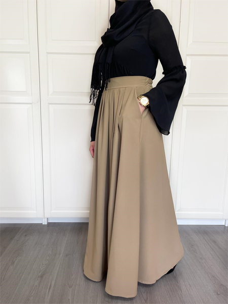 Lange a-lijn rok - Camel - Hijab Boutique