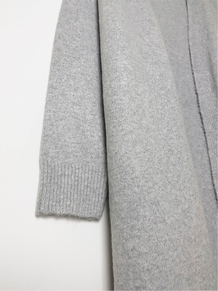 Lange Strickjacke - Grau