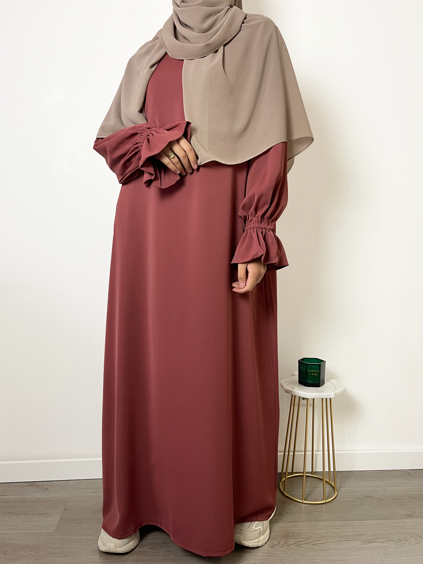 Abaya Kimono 3-teilig - Kamel