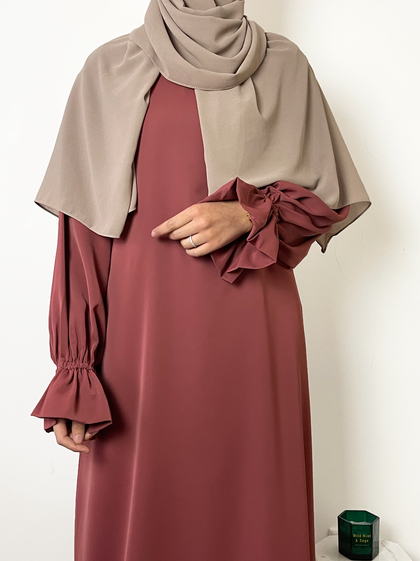 Abaya Kimono 3-teilig - Kamel