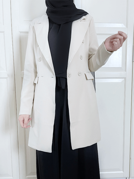 Double breasted midi blazer - Hijab Boutique